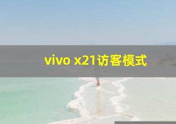 vivo x21访客模式